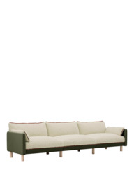 Cozmo Cozy 5 Seater Sofa, Dark Green Velvet Cream - thumbnail 3