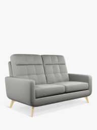 John Lewis Barbican Medium 2 Seater High Back Sofa, Light Leg, Aquaclean Connie Grey - thumbnail 1