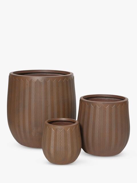 Kaemingk Annecy Planters, Set of 3, Rust - image 1