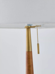 John Lewis Spindle Table Lamp, Walnut Stained Ash/Brass - thumbnail 5