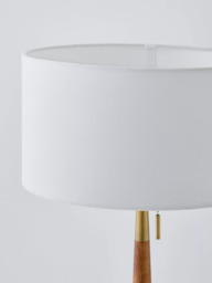 John Lewis Spindle Table Lamp, Walnut Stained Ash/Brass - thumbnail 4