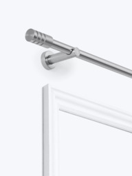 John Lewis Fixed Eyelet Metal Curtain Pole Kit with Barrel Finial, Dia.28mm