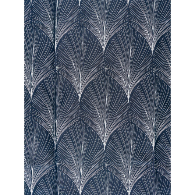 John Lewis Deco Fan Made to Measure Curtains or Roman Blind, Indigo - image 1
