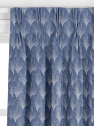 John Lewis Deco Fan Made to Measure Curtains or Roman Blind, Indigo - thumbnail 6