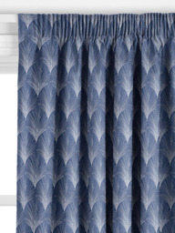 John Lewis Deco Fan Made to Measure Curtains or Roman Blind, Indigo - thumbnail 2