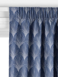 John Lewis Deco Fan Made to Measure Curtains or Roman Blind, Indigo - thumbnail 3