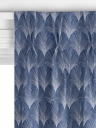 John Lewis Deco Fan Made to Measure Curtains or Roman Blind, Indigo - thumbnail 5