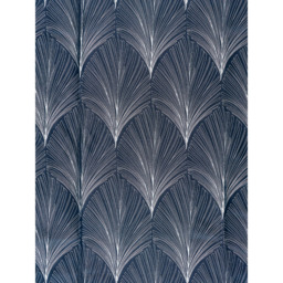 John Lewis Deco Fan Made to Measure Curtains or Roman Blind, Indigo - thumbnail 1