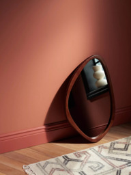 John Lewis Mid Century Oval Wood Wall Mirror, 71 x 47cm, Walnut - thumbnail 2