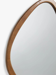 John Lewis Mid Century Oval Wood Wall Mirror, 71 x 47cm, Walnut - thumbnail 3