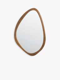 John Lewis Mid Century Oval Wood Wall Mirror, 71 x 47cm, Walnut - thumbnail 1