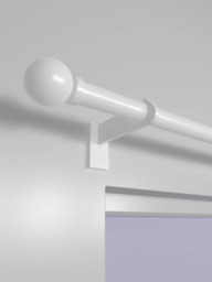 John Lewis Select Eyelet Curtain Pole with Ball Finial, Wall Fix, Dia.25mm - thumbnail 2