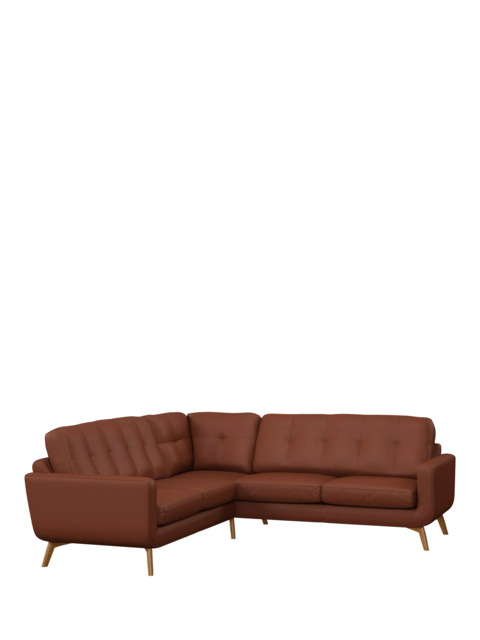 John Lewis Barbican Leather Corner Sofa, Light Leg - image 1