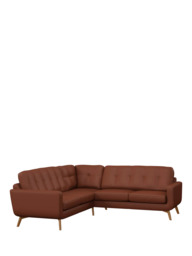 John Lewis Barbican Leather Corner Sofa, Light Leg - thumbnail 1
