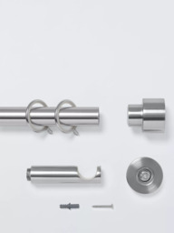 John Lewis Fixed Metal Curtain Pole Kit with Stud Finial, Dia.28mm - thumbnail 2