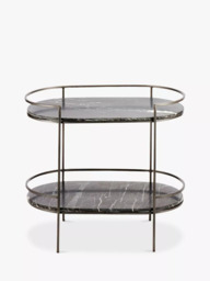 nkuku Karoko Oval Marble Drinks Table, Black - thumbnail 4
