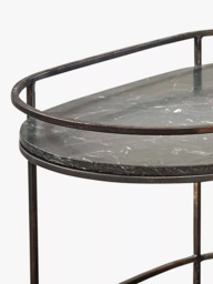 nkuku Karoko Oval Marble Drinks Table, Black - thumbnail 2