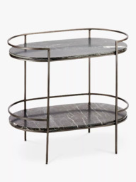 nkuku Karoko Oval Marble Drinks Table, Black - thumbnail 5