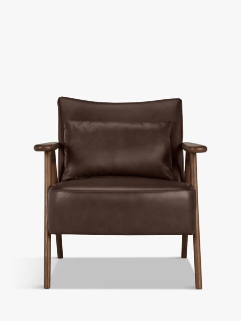 John Lewis Hendricks Leather Armchair, Dark Wood Frame - image 1