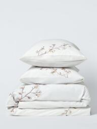 John Lewis Chinese Blossom Pure Cotton Embroidered Percale Duvet Cover Set - thumbnail 5
