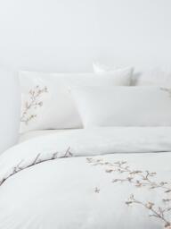 John Lewis Chinese Blossom Pure Cotton Embroidered Percale Duvet Cover Set