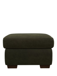 John Lewis Camden Leather Storage Footstool, Dark Leg - thumbnail 5