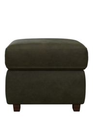 John Lewis Camden Leather Storage Footstool, Dark Leg - thumbnail 3