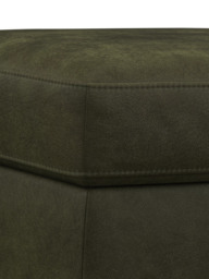 John Lewis Camden Leather Storage Footstool, Dark Leg - thumbnail 6