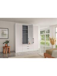 John Lewis Osaka 2m Bi-Fold Wardrobe with 2 Glass Doors, 2 Mirrored Doors & 3 Glass Drawers - thumbnail 4