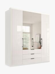 John Lewis Osaka 2m Bi-Fold Wardrobe with 2 Glass Doors, 2 Mirrored Doors & 3 Glass Drawers - thumbnail 2