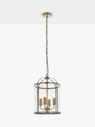 Bay Lighting Stockwell 4 Lamp Glass Pendant Ceiling Light, Metallic Brass