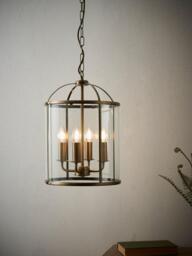 Bay Lighting Stockwell 4 Lamp Glass Pendant Ceiling Light, Metallic Brass - thumbnail 2