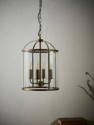 Bay Lighting Stockwell 4 Lamp Glass Pendant Ceiling Light, Metallic Brass - thumbnail 6