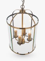 Bay Lighting Stockwell 4 Lamp Glass Pendant Ceiling Light, Metallic Brass - thumbnail 5