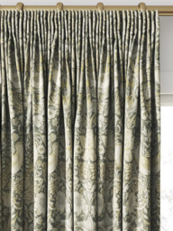 William Morris At Home Strawberry Thief Velvet Made to Measure Curtains or Roman Blind, Flint - thumbnail 2