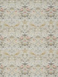 William Morris At Home Strawberry Thief Velvet Made to Measure Curtains or Roman Blind, Flint