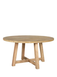 nkuku Indali 4-6 Seater Round Mango Wood Dining Table, Natural - thumbnail 2