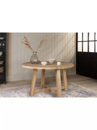 nkuku Indali 4-6 Seater Round Mango Wood Dining Table, Natural - thumbnail 3
