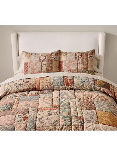 Pottery Barn Valentina Rosewood Patchwork Quilted Bedspread - image 1