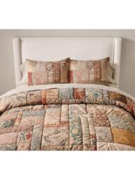 Pottery Barn Valentina Rosewood Patchwork Quilted Bedspread - thumbnail 1