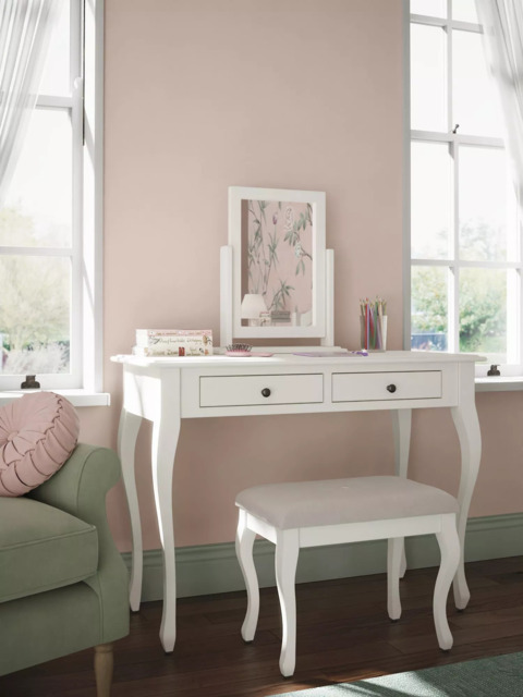 Laura Ashley Rosie Children's Dressing Table & Stool Set, Cotton White - image 1