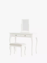Laura Ashley Rosie Children's Dressing Table & Stool Set, Cotton White - thumbnail 4