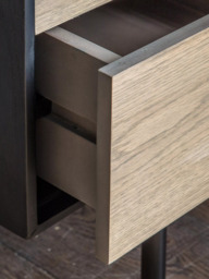 Gallery Direct Aspen 2 Drawer Desk, Black/Natural - thumbnail 4
