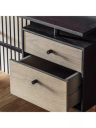 Gallery Direct Aspen 2 Drawer Desk, Black/Natural - thumbnail 3