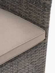John Lewis Alora Woven Rattan 4-Seater Round Garden Dining Table & Chairs Set, Grey - thumbnail 2