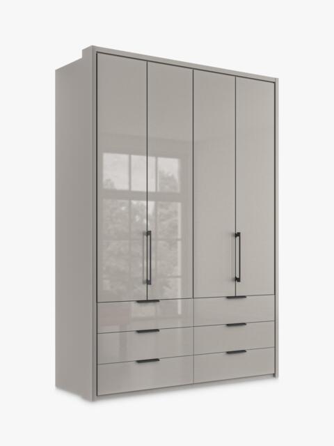 John Lewis Osaka 1.5m Bi-Fold Wardrobe with 4 Glass Doors & 6 Glass Drawers - image 1