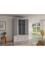 John Lewis Osaka 1.5m Bi-Fold Wardrobe with 4 Glass Doors & 6 Glass Drawers - thumbnail 3