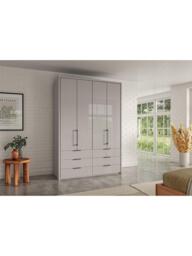 John Lewis Osaka 1.5m Bi-Fold Wardrobe with 4 Glass Doors & 6 Glass Drawers - thumbnail 2