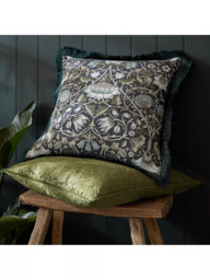 William Morris At Home Strawberry Thief Square Embossed Velvet Cushion - thumbnail 2