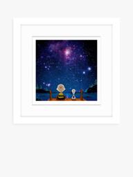 John Lewis Peanuts 'Snoopy & Charlie Stargazing' Framed Print, 22 x 22cm - thumbnail 1